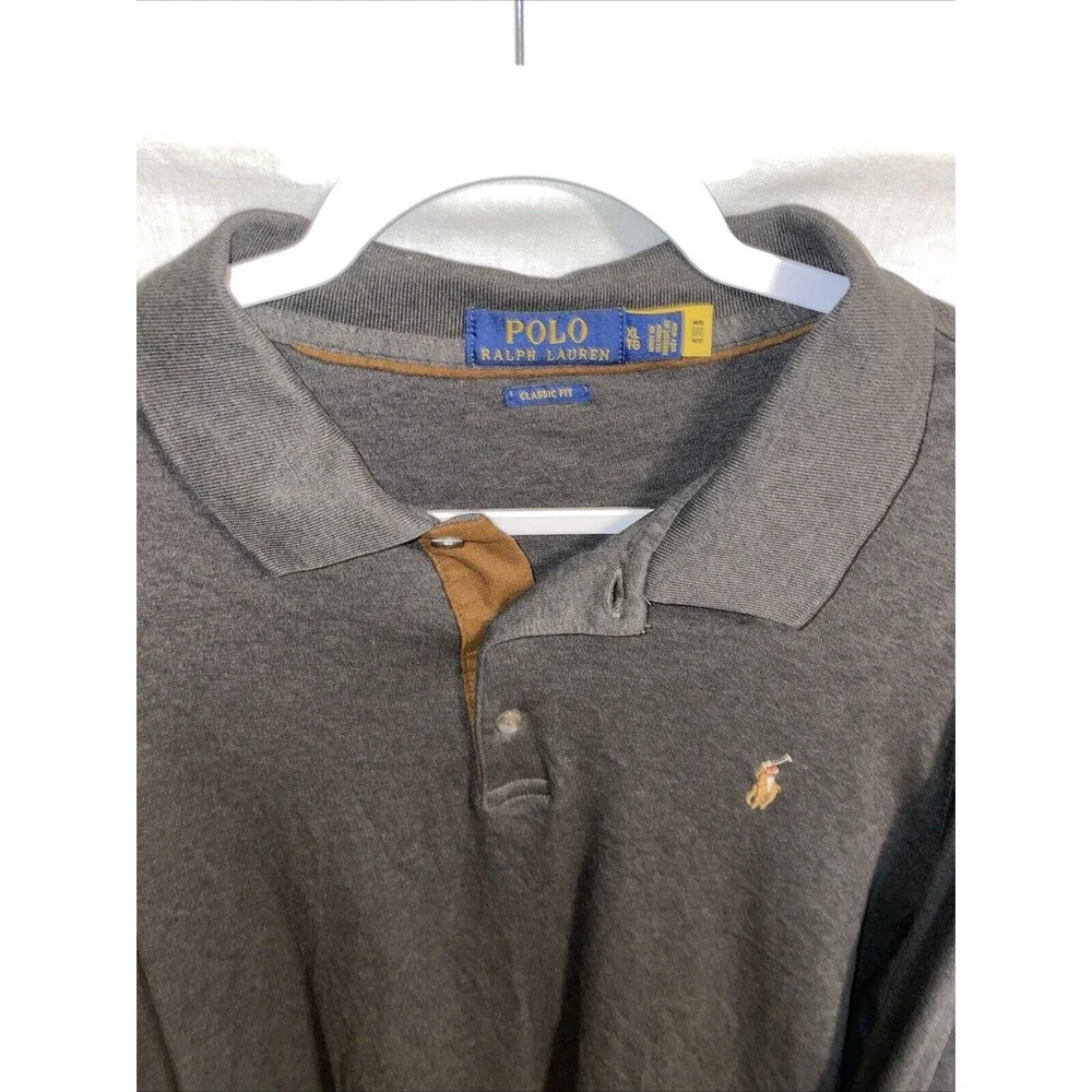 Polo Ralph Lauren Men’s LS Casual Shirt Size XL Charcoal Gray Golf Comfort